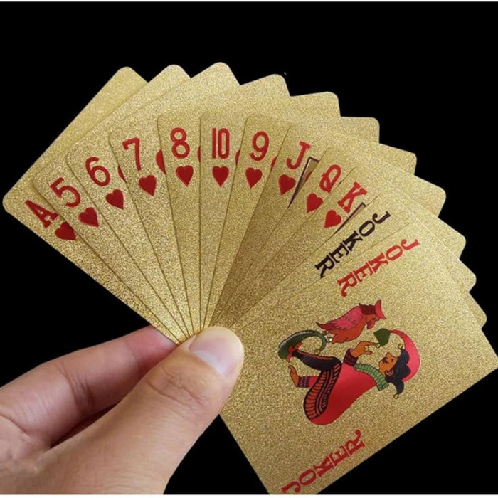 Waterproof Golden Aluminium Playing Card Games