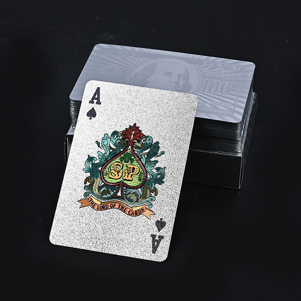 Waterproof Aluminum Playing Card (Silver dollar back pattern)