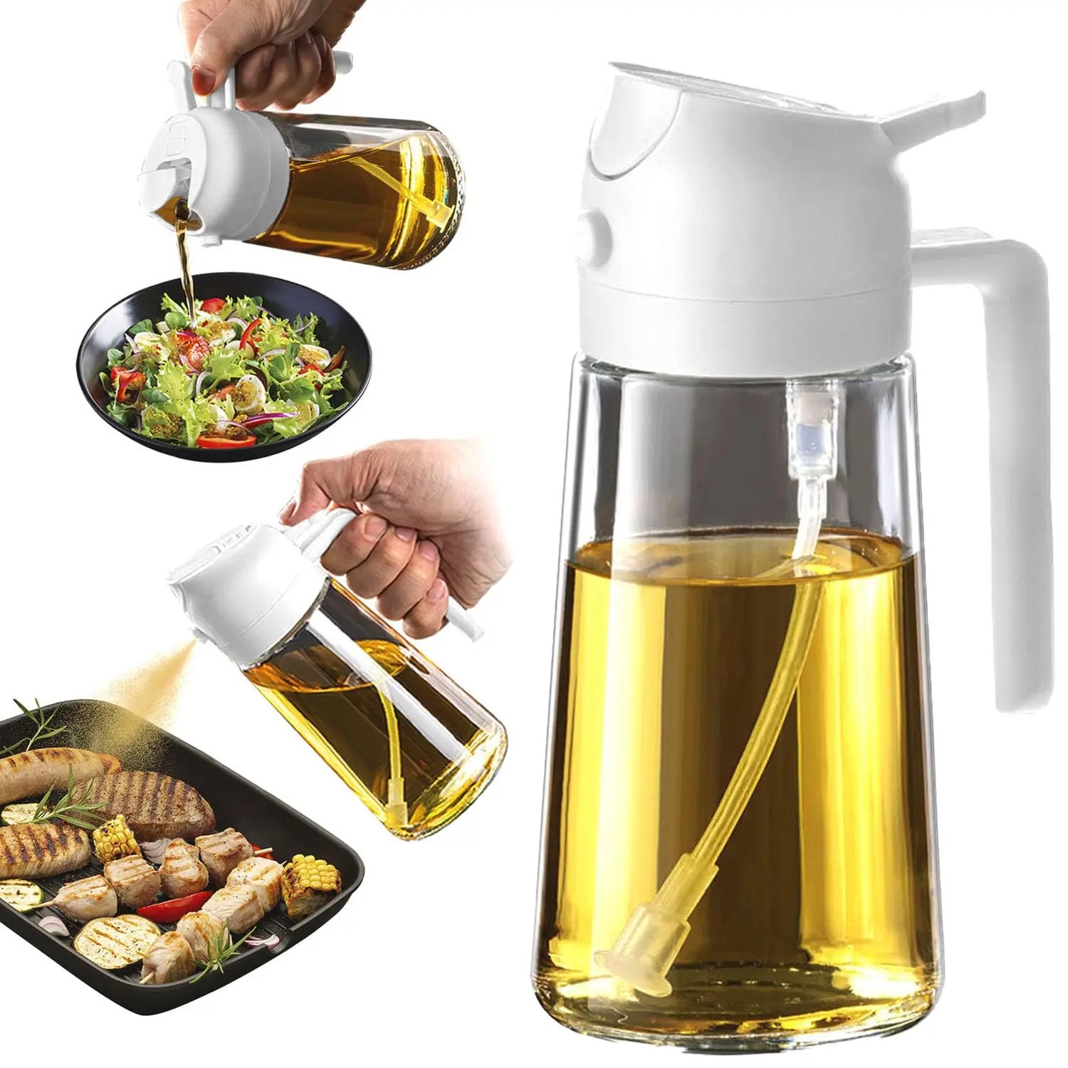 2 in1 Oil Spray Dispenser Bottle (১ পিস)