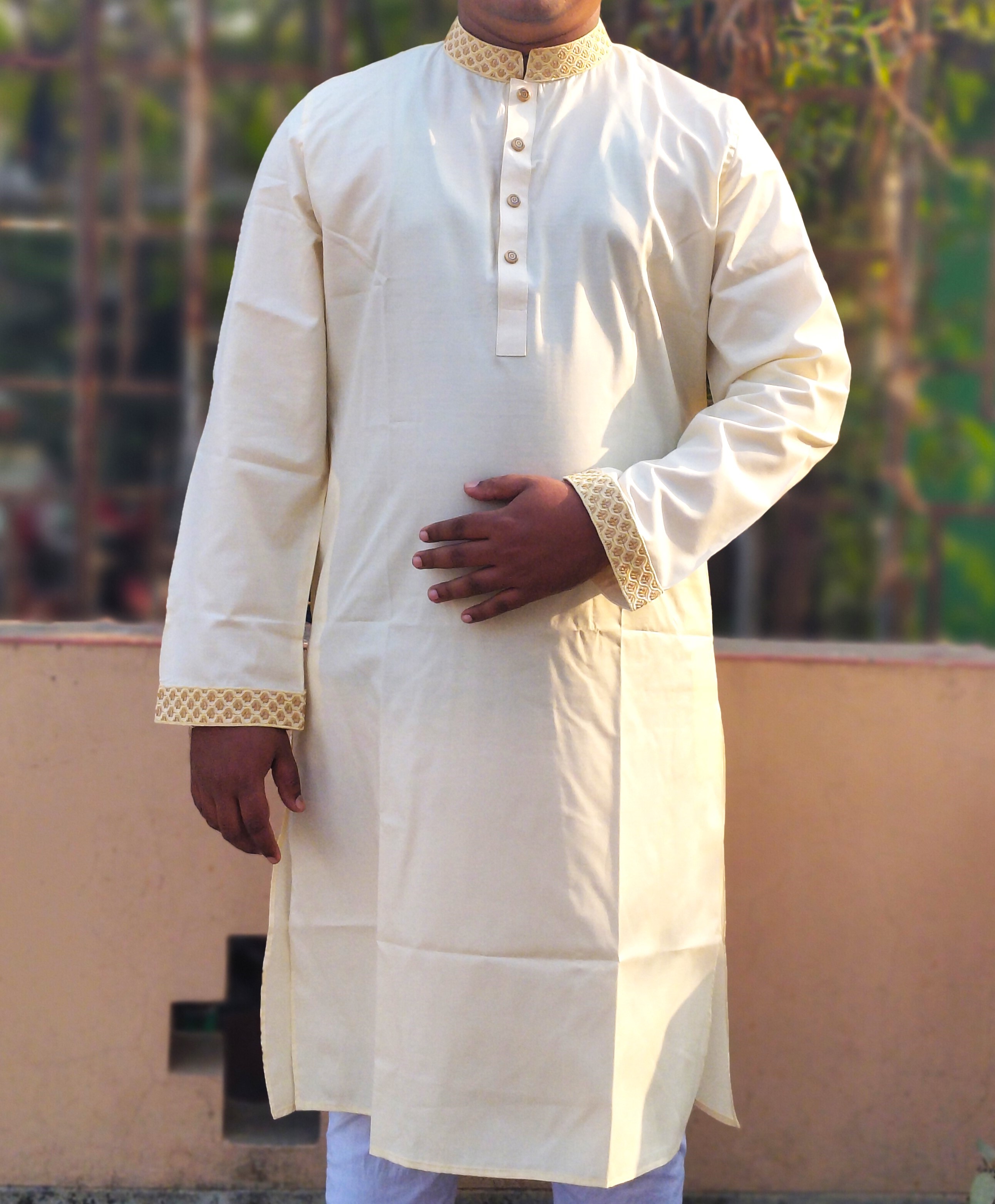 Embroidery Cotton Panjabi (12505)