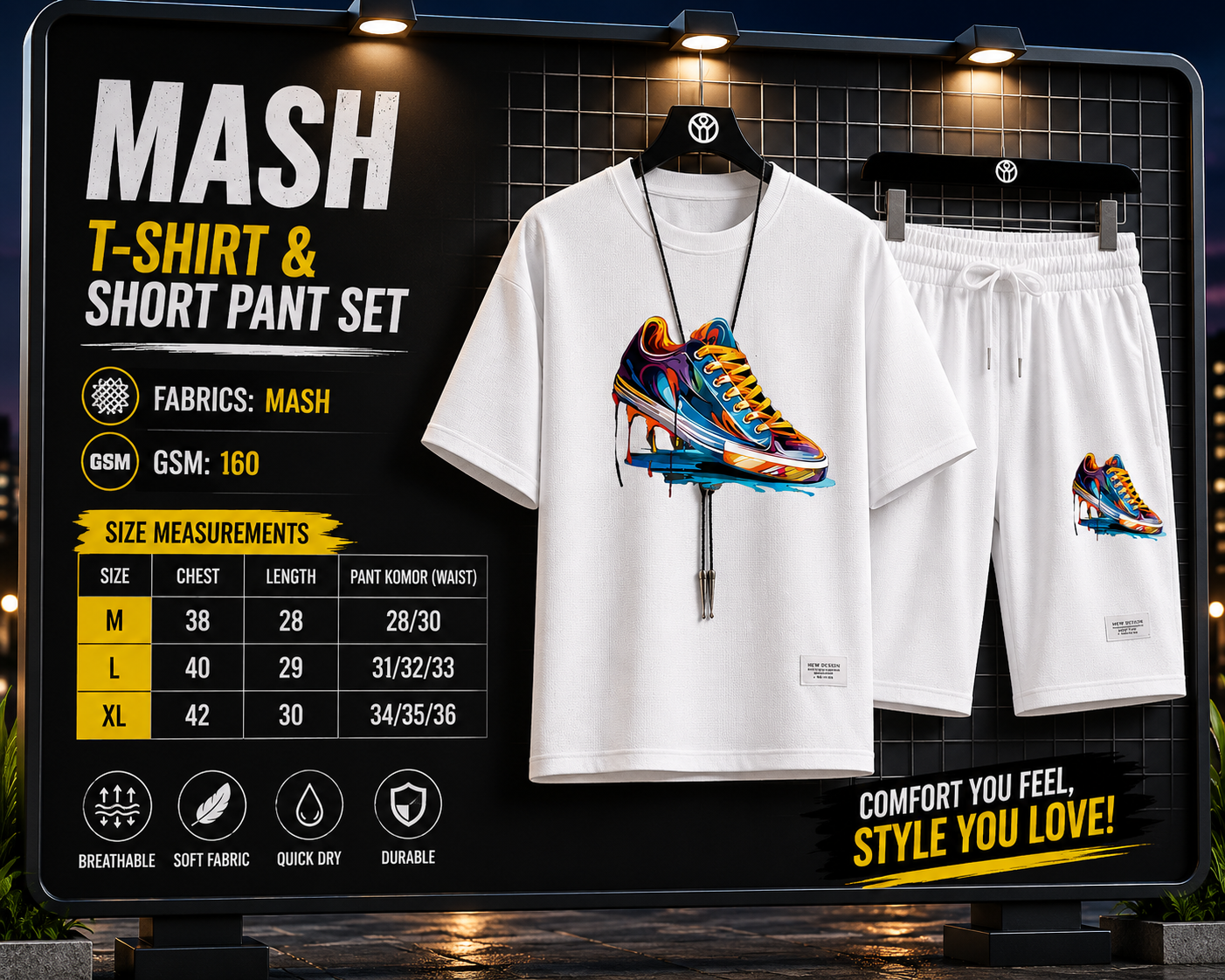 Mash T-Shirt and Short Pant Set(31817)