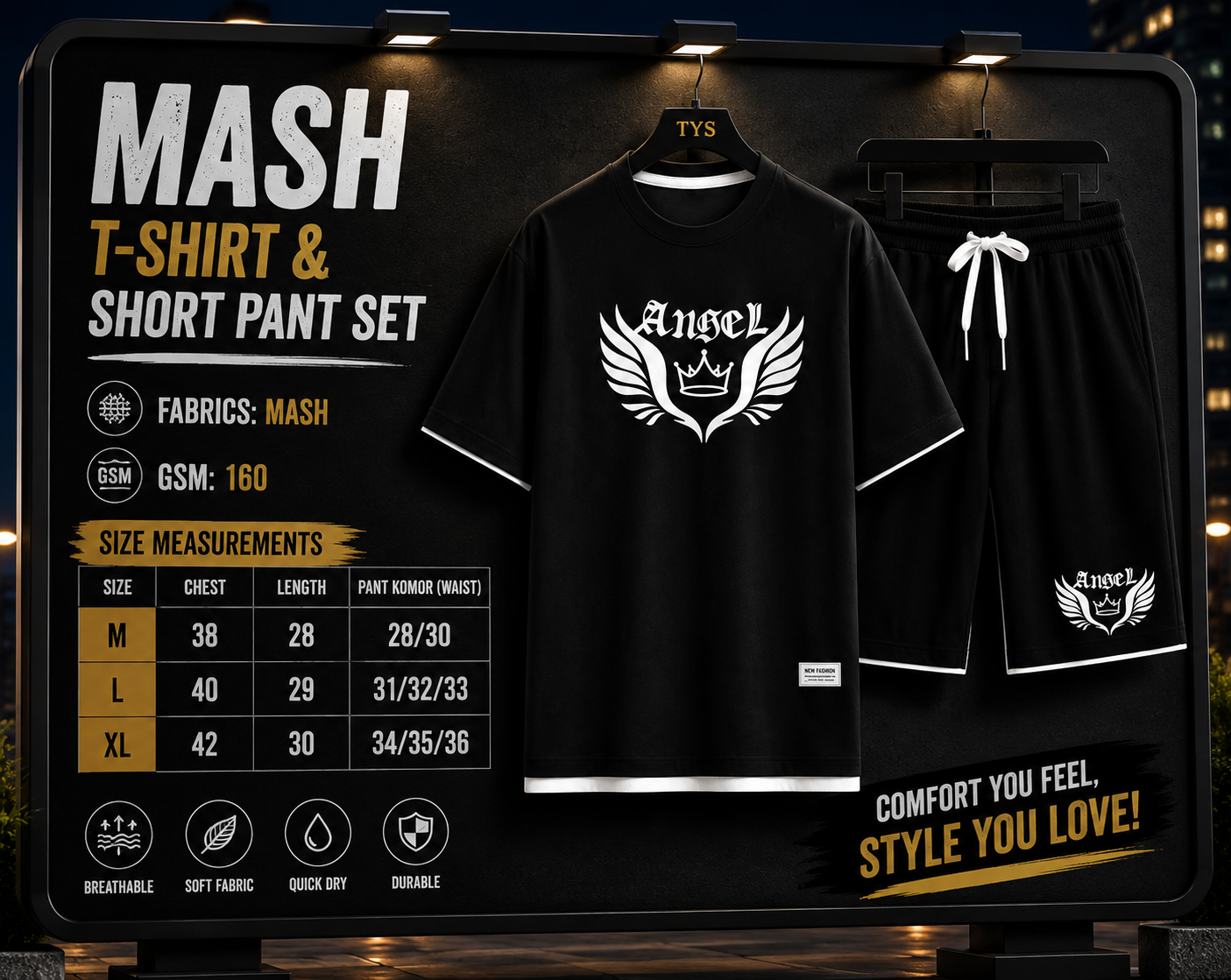 Mash T-Shirt and Short Pant Set(31107)