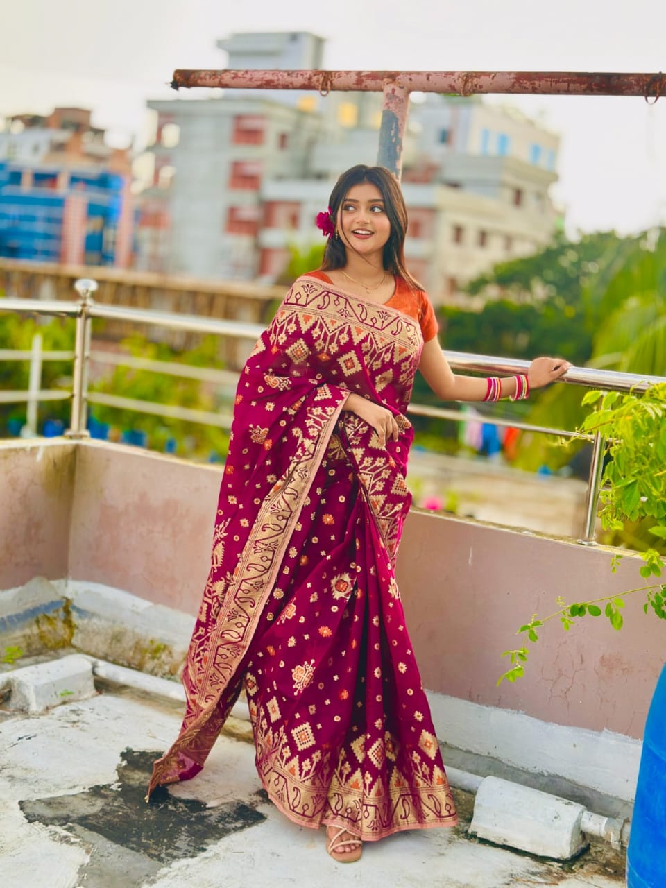 Tencil Jori Jamdani Saree (32830)