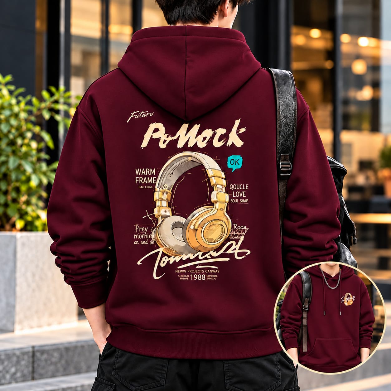 Stylish Solid Printed Cotton Hoodie (33780)