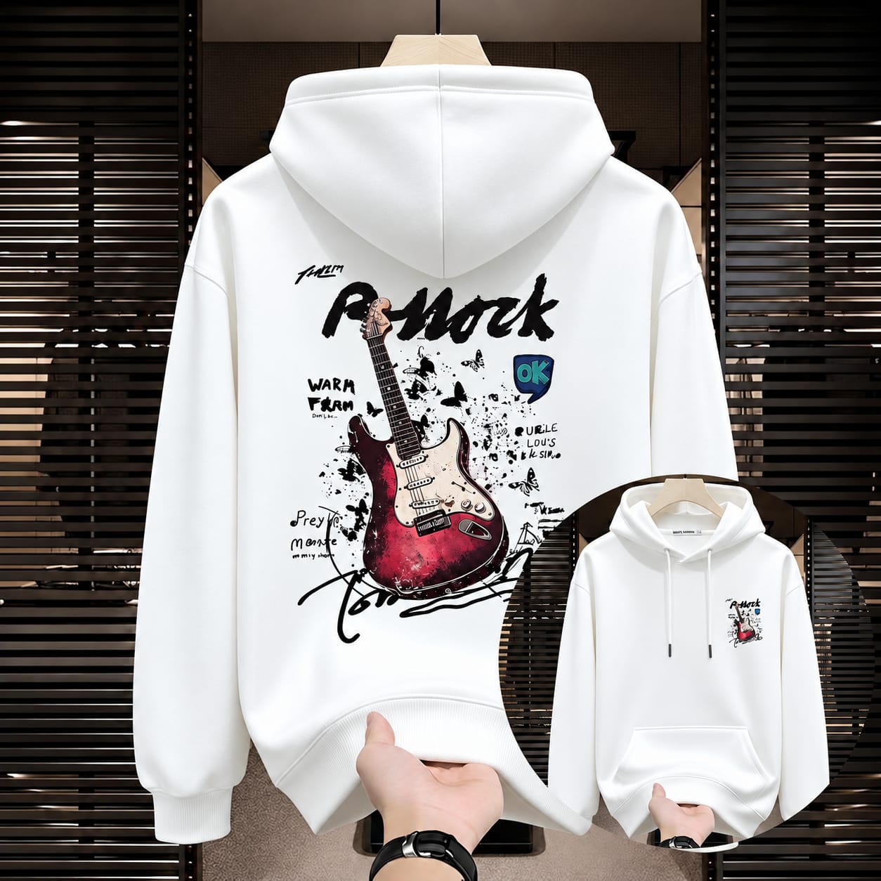 Stylish Solid Printed Cotton Hoodie (33773)