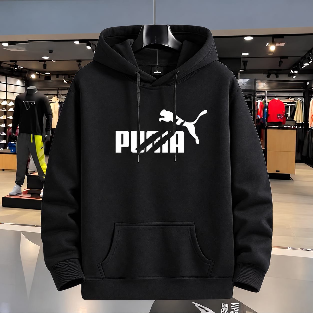 Stylish Solid Printed Cotton Hoodie (33732)