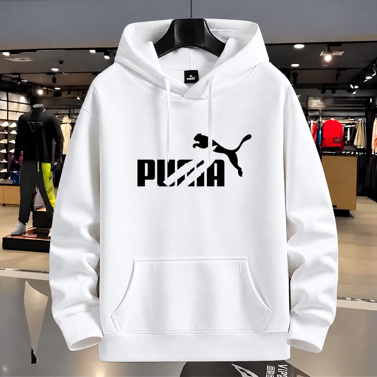 Stylish Solid Printed Cotton Hoodie (33733)