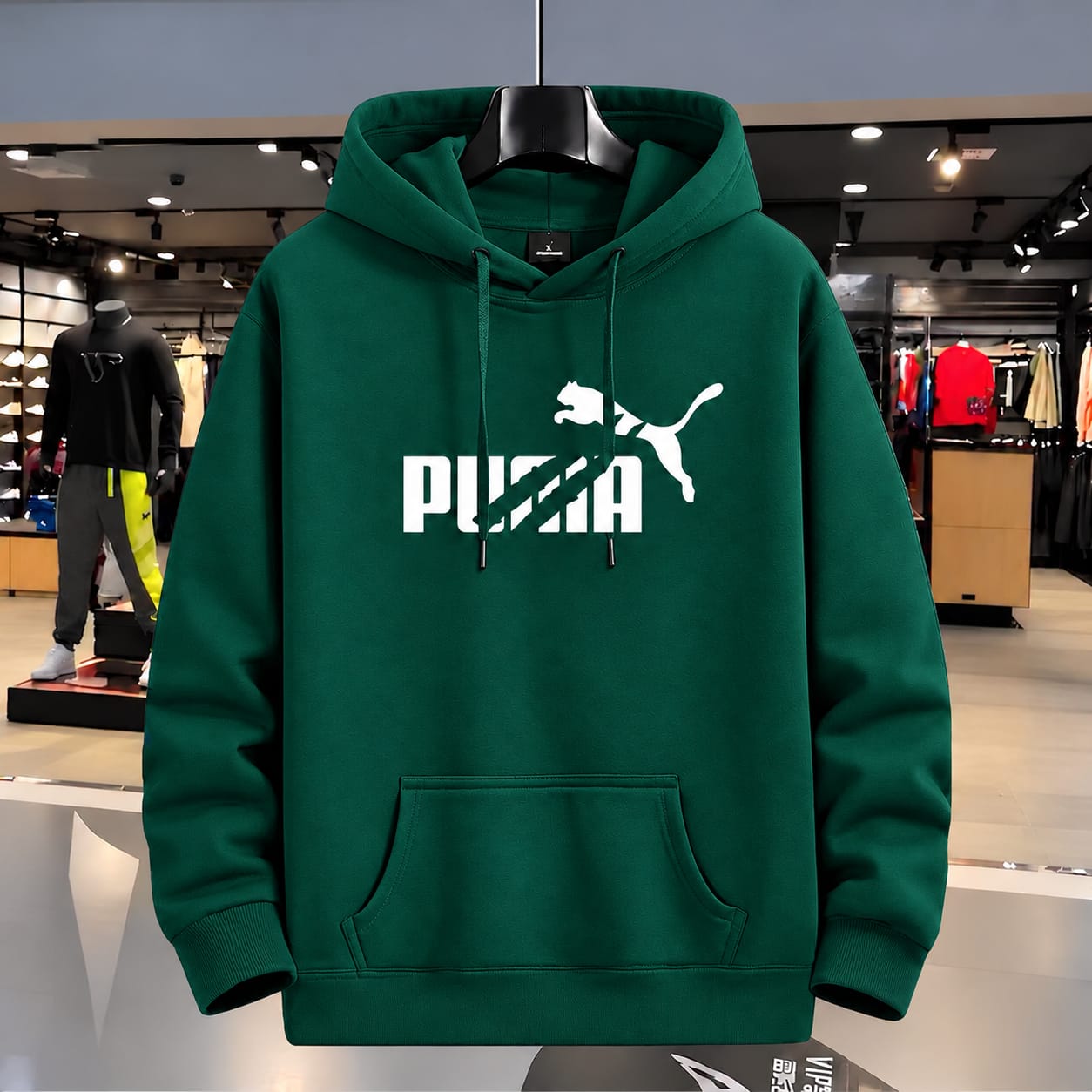 Stylish Solid Printed Cotton Hoodie (33734)