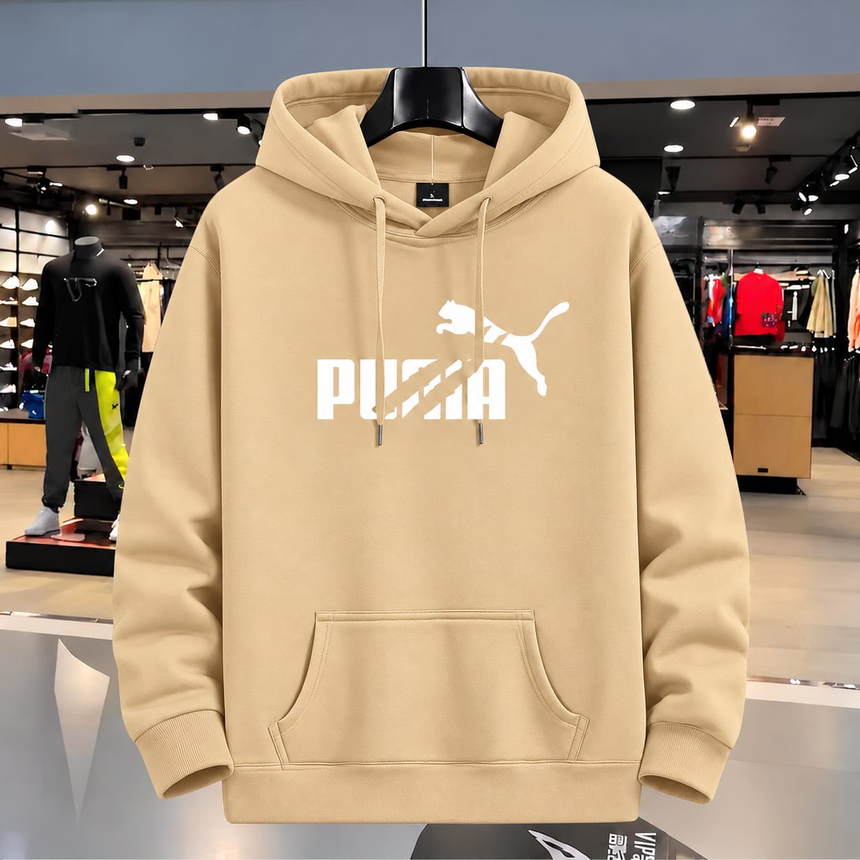 Stylish Solid Printed Cotton Hoodie (33731)
