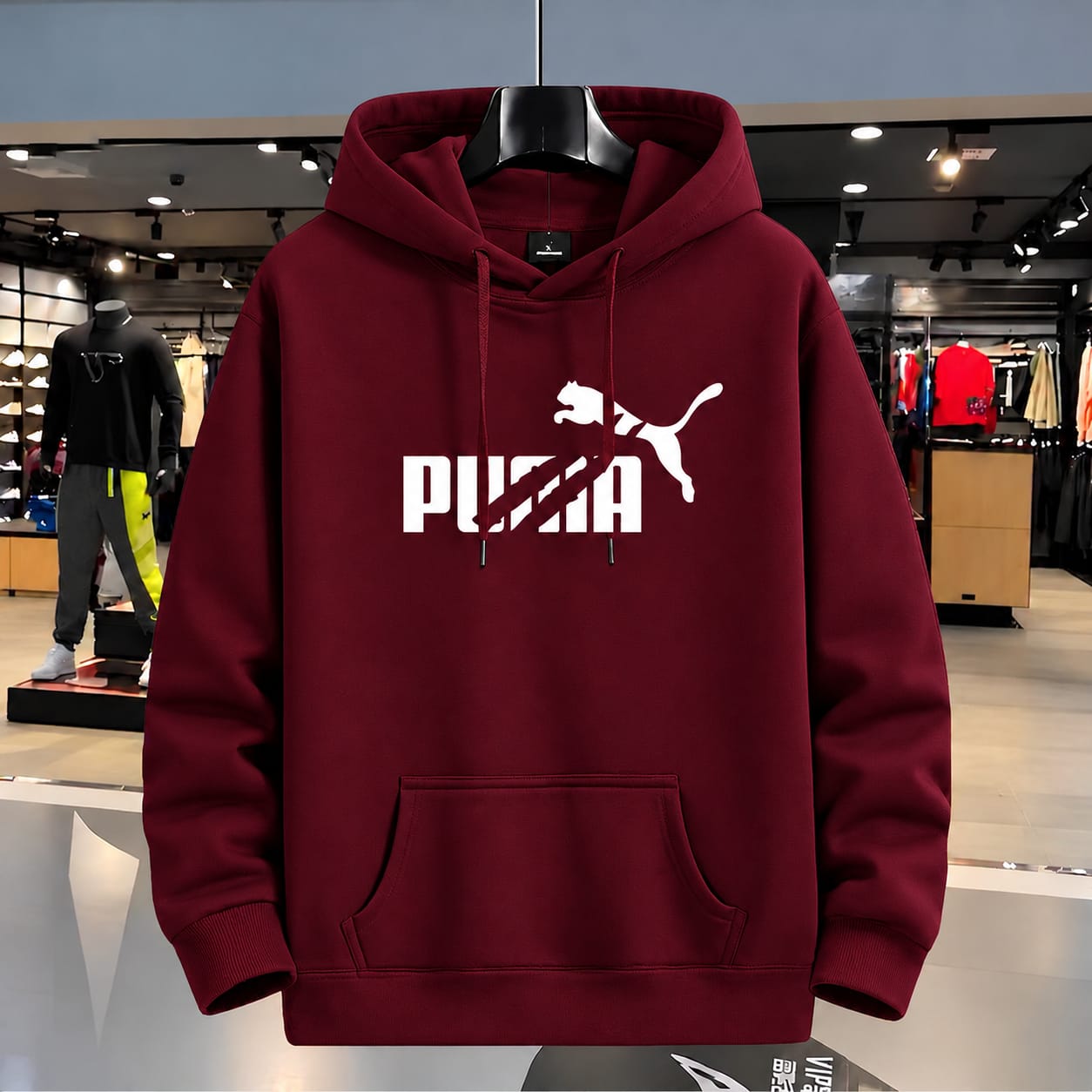Stylish Solid Printed Cotton Hoodie (33730)